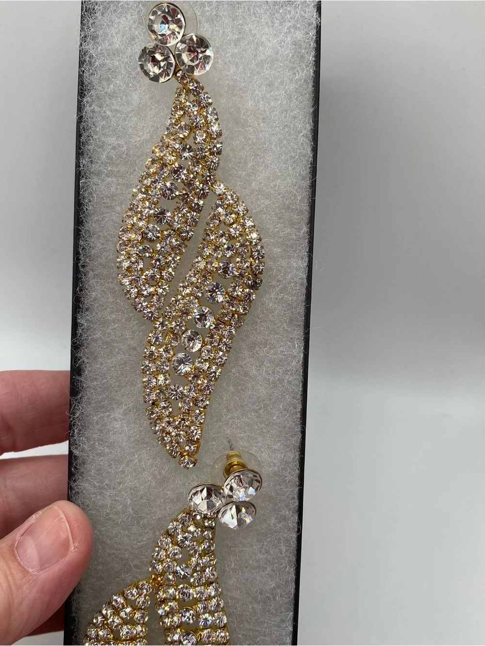 Crystal-Embellished Gold Drop Earrings - Women Jewelry